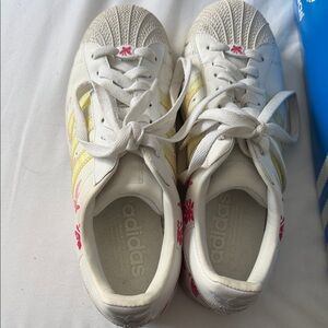 Classic adidas superstar 2  with butterflies